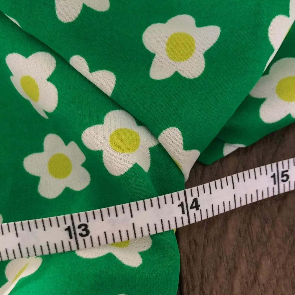 Pretty Garbage green white floral puff sleeve dress NWT S Summer Feminine